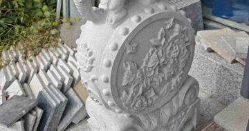 肇庆芝麻白抱鼓石 庭院抱鼓石