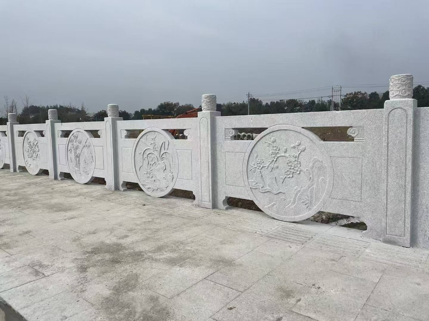 肇庆芝麻白河道栏杆 石材栏杆